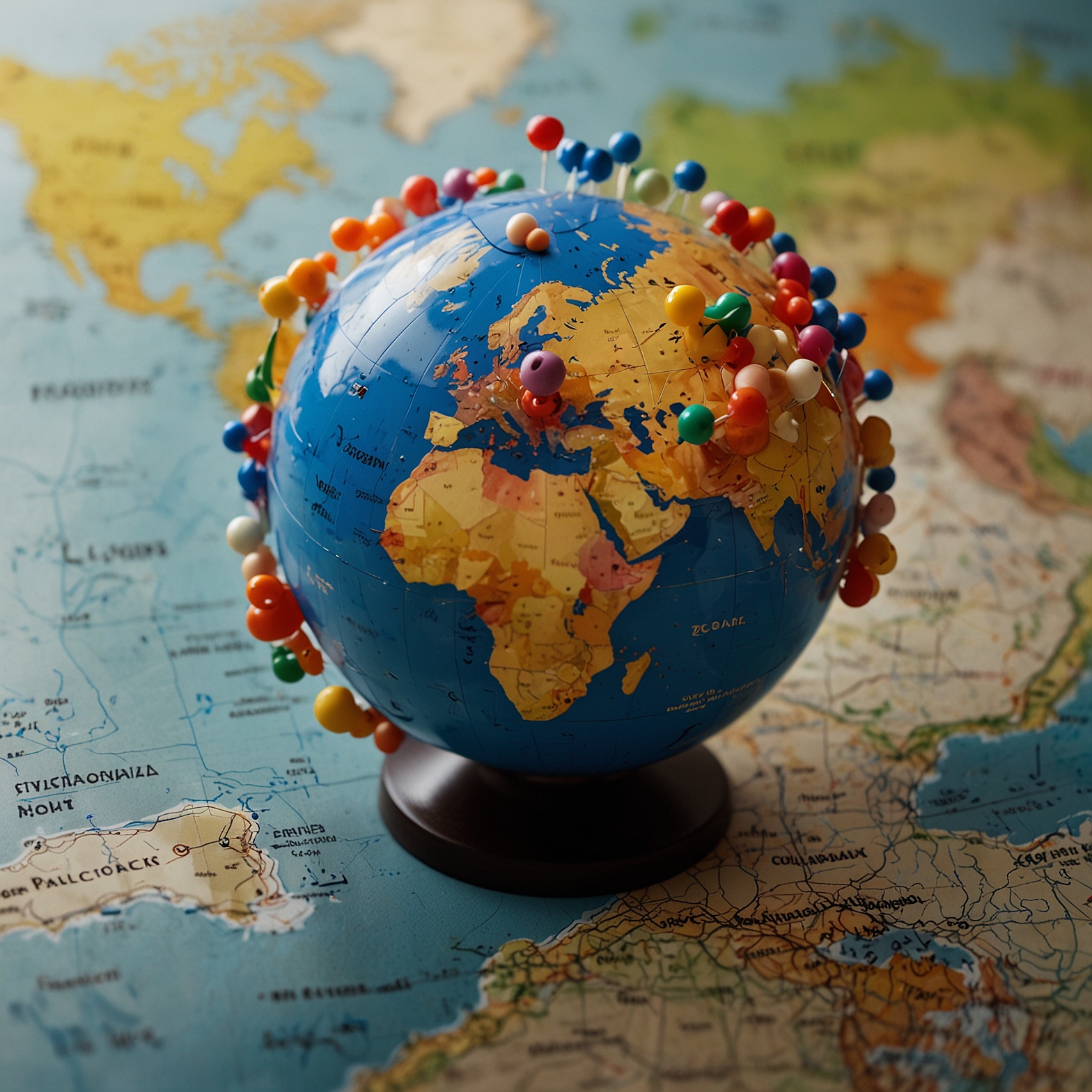 Map showing global reach and local focus for market-specific creative adaptation strategies.